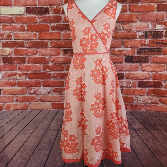 Boden Dresses & Skirts - Boden floral pinstripe cotton dress UK10/US6